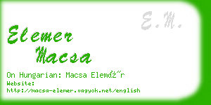 elemer macsa business card